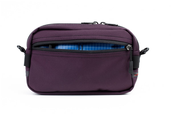 A Side Effect in Aubergine (dark purple) Ballistic with Island (blue with white grid) 200 Halcyon interior.